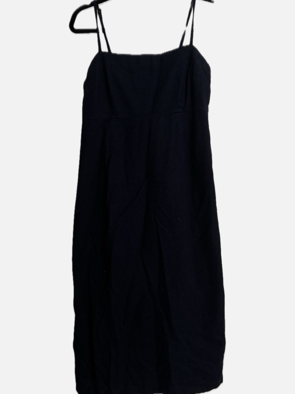 Classic Dark Navy Blue Spaghetti-Strap Midi Dress